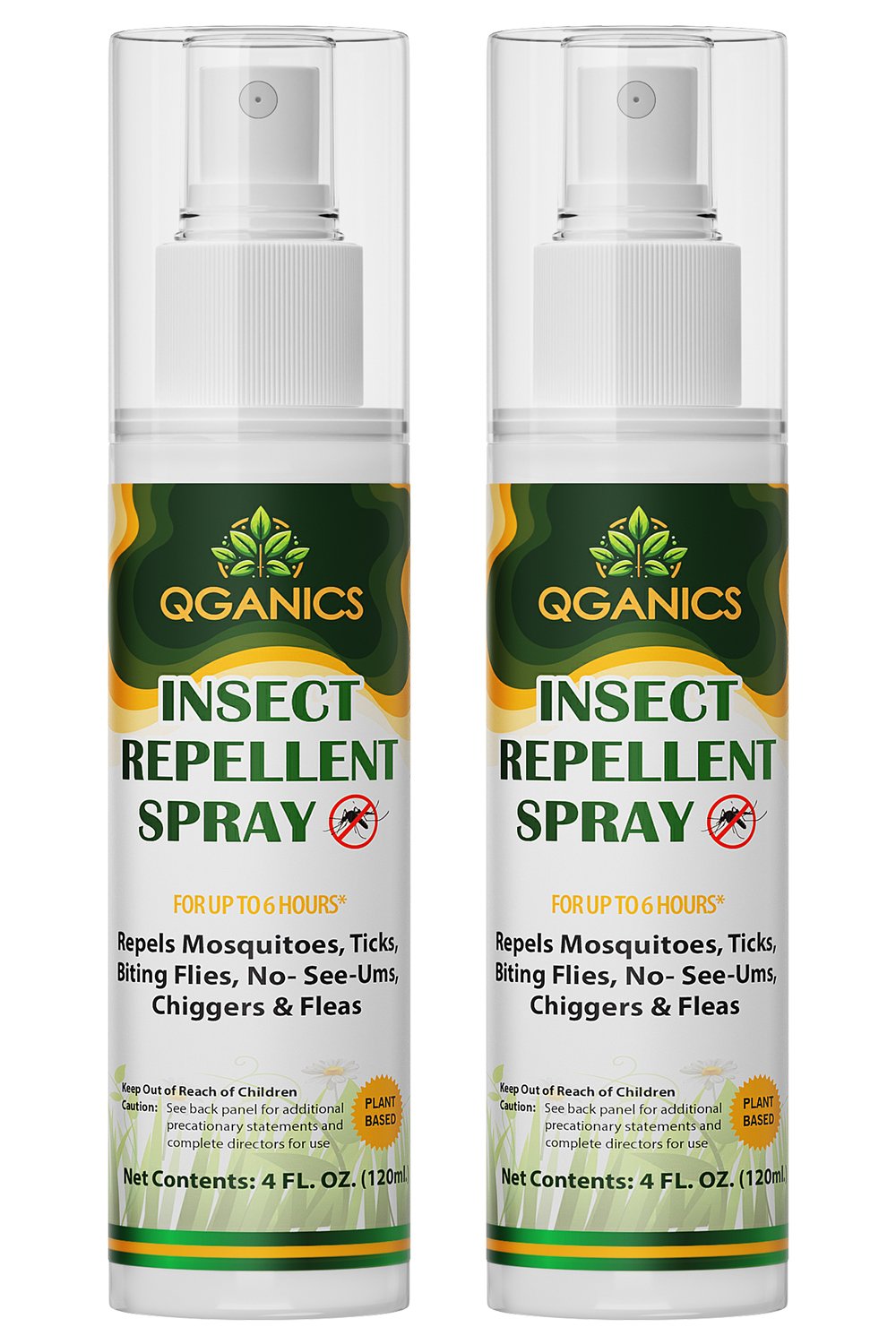 Mosquito Repellent Spray for Body, Natural Bug Spray Travel Size, Plant-Based Ingredients, DEET-Free, Insect Repellent Spray for Skin 4 Fl Oz, 2 Pack