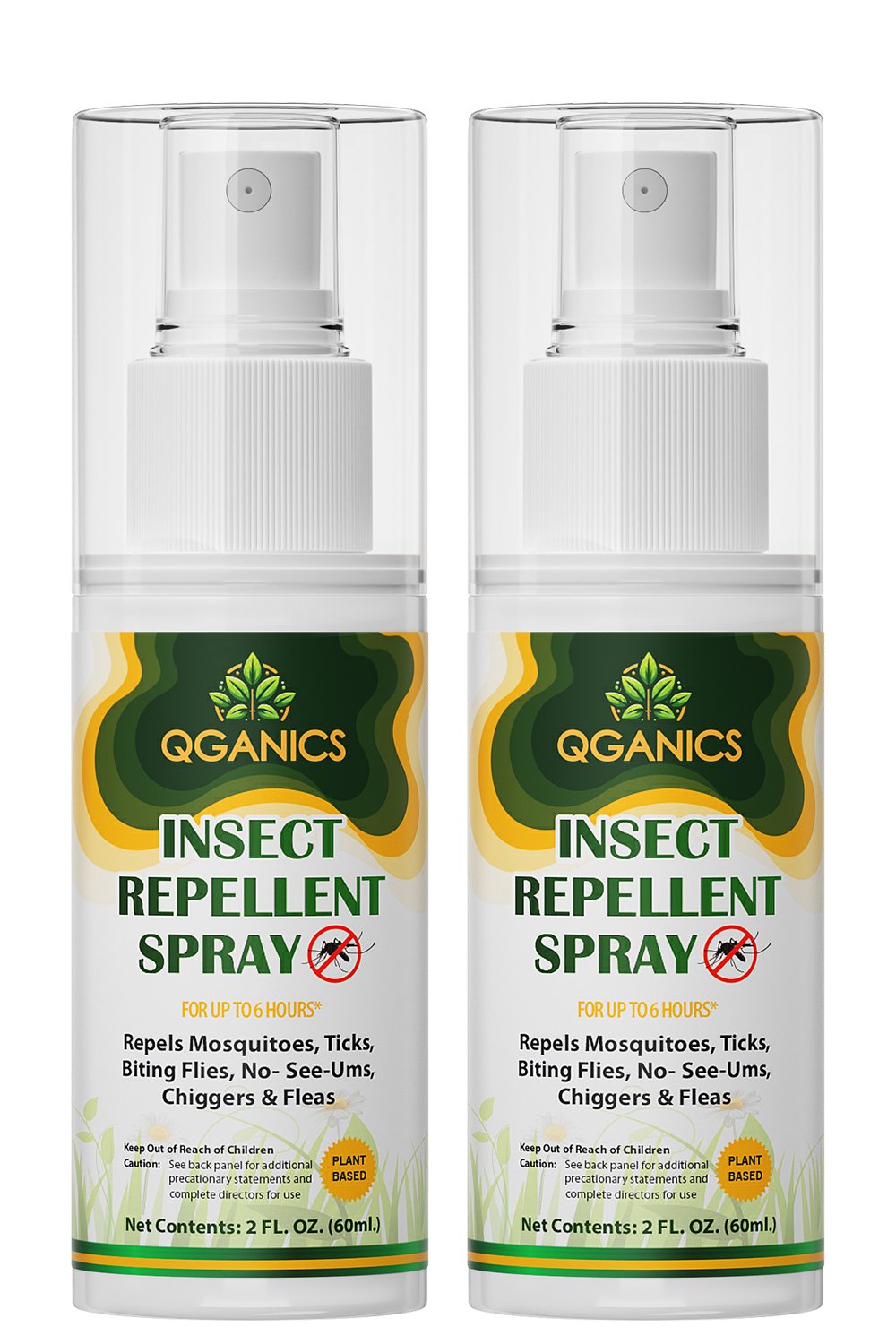 Mosquito Repellent Spray for Body, Natural Bug Spray Travel Size, Plant-Based Ingredients, DEET-Free, Insect Repellent Spray for Skin 2 Fl Oz, 2 Pack